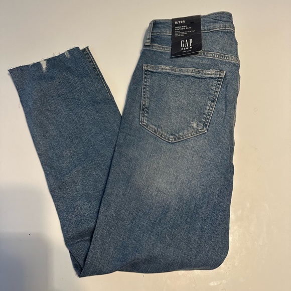 New Women Gap High Rise Vintage Slim Straight Leg Ankle Denim Size 8/29R - Picture 11 of 11